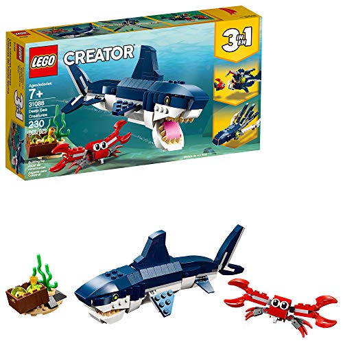 LEGO Creator 3in1 Deep Sea Creatures 31088 Make a Shark, Squid, Angler Fish, and Crab with this Sea Animal Toy Building Kit (230 Pieces), Only $11.99, You Save $3.00 (20%)