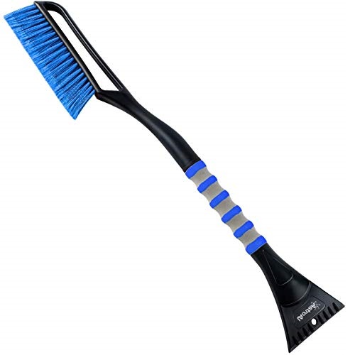 AstroAI 27” Snow Brush and Detachable Ice Scraper with Ergonomic Foam Grip for Cars, Trucks, SUVs (Heavy Duty ABS, PVC Brush, Blue), Only $11.04