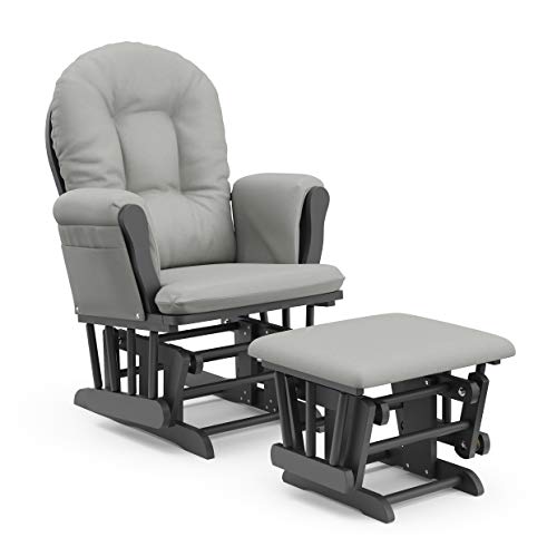 StorkCraft Hoop Glider and Ottoman Cushions, Gray w/Light Gray, Only $139.99, You Save $60.00 (30%)
