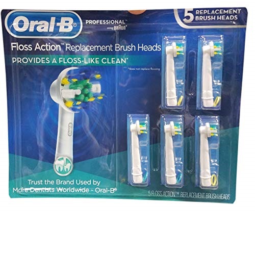 超好價！Oral-B Floss Action 電動牙刷替換刷頭， 5個裝，現僅售$15.09