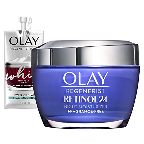 Olay Regenerist Retinol 24 Night Moisturizer Fragrance-Free + Whip Face Moisturizer Travel/Trial Size Gift Set, Only$28.94