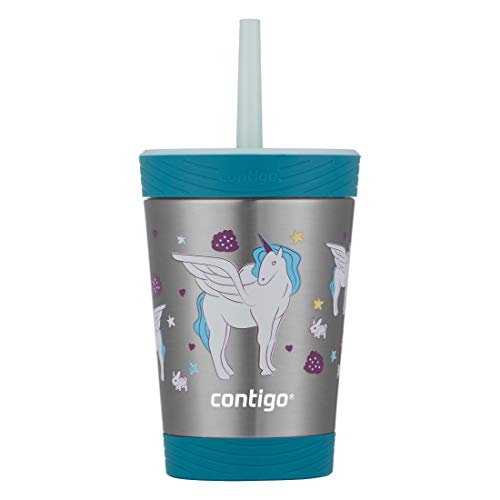 Contigo Spill-Proof Tumbler with straw, 12 Ounce, Honeydew with Unicorn GFX, Only $11.90