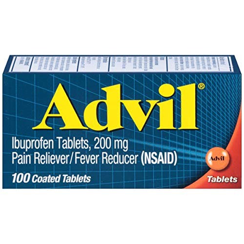 Advil Coated Tablets Pain Reliever and Fever Reducer, Ibuprofen 200mg, 100 Count, Fast-Acting Formula for Headache Relief, Toothache Pain Relief and Arthritis Pain Relief, Only $5.10