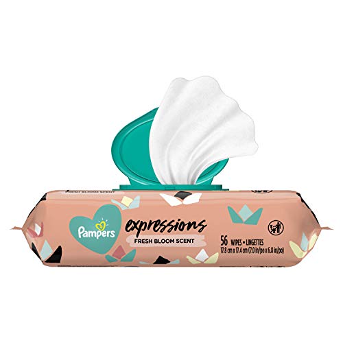 Baby Wipes, Pampers Expressisons Fresh Bloom Scented, 1X Pop-Top Pack, 56 Count, Only $1.99