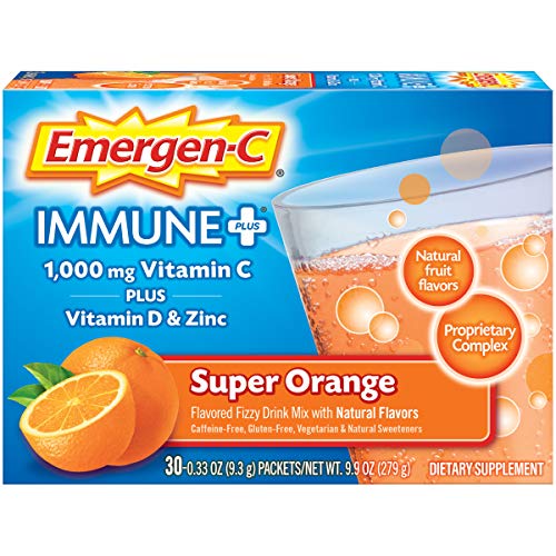 Emergen-C Immune+ 1000mg Vitamin C Powder, with Vitamin D, Zinc, Antioxidants and Electrolytes for Immunity, Immune Support Dietary Supplement, Super Orange Flavor - 30 Count , Only $8.39