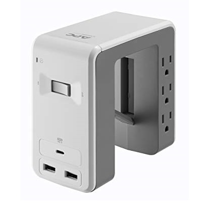 APC Desk Mount Power Station PE6U21W, U-Shaped Surge Protector with USB Ports (3), Desk Clamp, 6 Outlet, 1080 Joules White, Only $25.99, You Save $14.00 (35%)