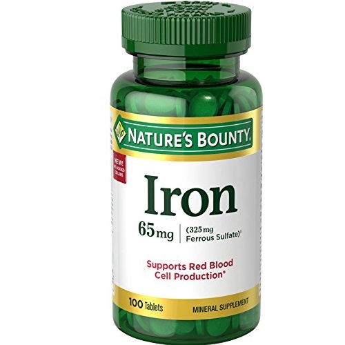 Nature's Bounty Iron 65 Mg.(325 mg Ferrous Sulfate), 100 Tablets, Only $5.99. BOGO