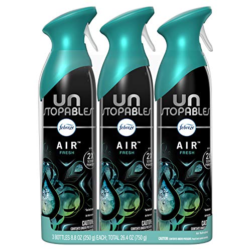 Febreze Unstopables Air Freshener and Odor Eliminator Spray, Fresh Scent, 8.8 Oz (Pack of 3), Only $9.00
