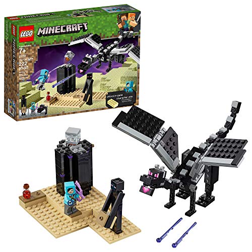 LEGO Minecraft The End Battle 21151 Ender Dragon Building Kit includes Dragon Slayer and Enderman Toy Figures for Dragon Fighting Adventures (222 Pieces), Only $15.99