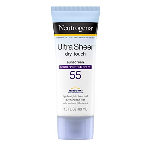 Neutrogena Ultra Sheer Dry-Touch Sunscreen Lotion, Broad Spectrum SPF 55 UVA/UVB Protection, Oxybenzone-Free, Light, Water Resistant, Non-Comedogenic & Non-Greasy, Travel Size, 3 fl. oz, Only $5.58