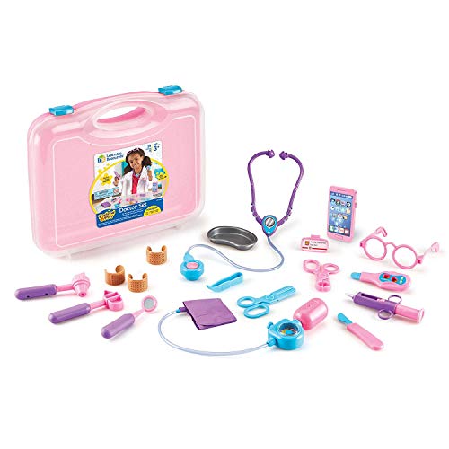 Learning Resources Pretend and Play Doctor Kit, Doctor Kit for Kids, Pink Doctor Costume, 19 Piece Set, Ages 3+, Only $18.10, You Save $21.89 (55%)