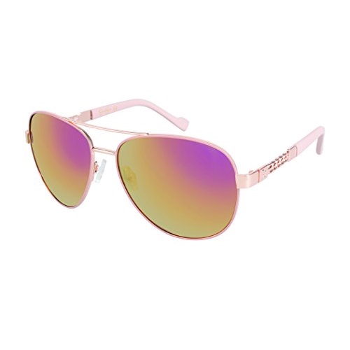 Jessica Simpson J5359 Sassy Metal UV Protective Chain Aviator Sunglasses | Wear All-Year | The Gift of Glam, 63 mm, Rose Gold/Rose, Only $26.50