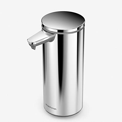 simplehuman 9 oz. Touch-Free Rechargeable Sensor Liquid Soap Pump Dispenser, Polished Stainless Steel, Only $49.99