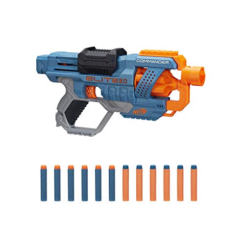 NERF Elite 2.0 Commander RD-6 Blaster, 12 Official Darts, 6-Dart Rotating Drum, Tactical Rails, Barrel and Stock Attachment Points, Only $9.99