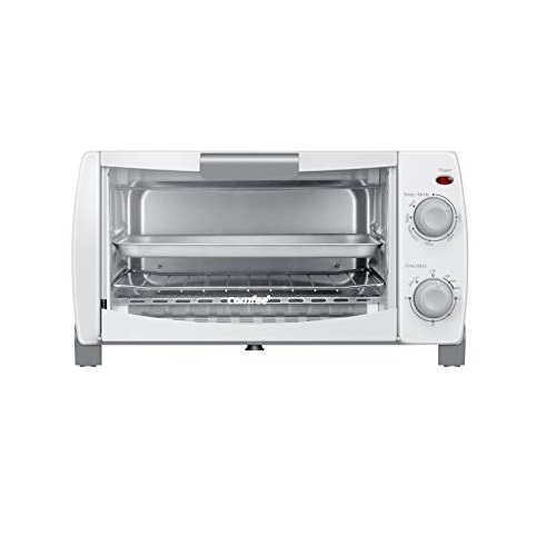 COMFEE' Toaster Oven Countertop, 4-Slice, Compact Size, Easy to Control with Timer-Bake-Broil-Toast Setting, 1000W, White (CFO-BB102), Only $28.46