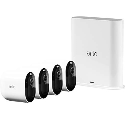 Arlo VMS4440P-100NAS Pro 3 Spotlight Camera, 4 Camera Security System, Wire-Free, 2K Video & HDR, Color Night Vision, 2-Way Audio, 6-Month Battery Life, 160° View, White, Only $499.99
