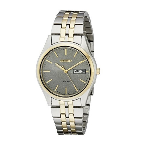 Seiko精工  SNE042 雙色光動能男款腕錶，原價$215.00，現僅售$98.98，免運費！