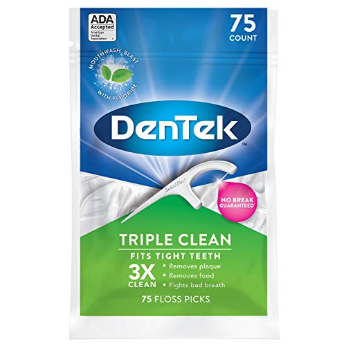 DenTek 强力牙线，75支/包，共3包，现点击coupon后仅售 $5.84，免运费！