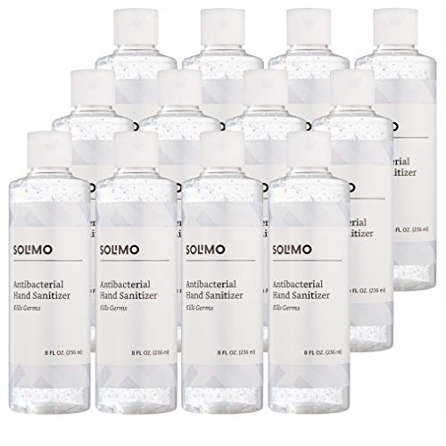 Amazon Brand - Solimo 70% Ethyl Alcohol Unscented Flip Cap 8oz Hand Sanitizer that dries quickly (12 pack), Only $26.63
