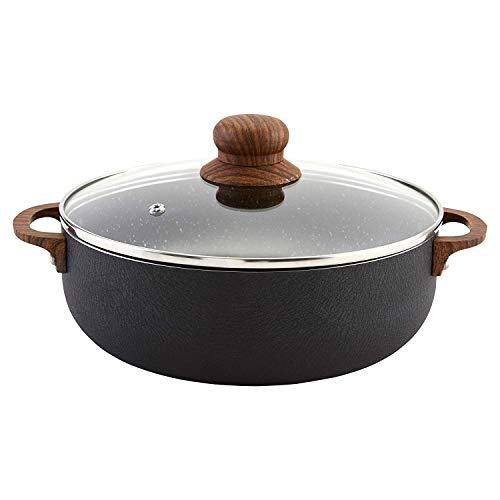 IMUSA USA Black 4.4Qt Stone Caldero with Woodlook Handles and Knob, 4.4 Quart, Only $16.97