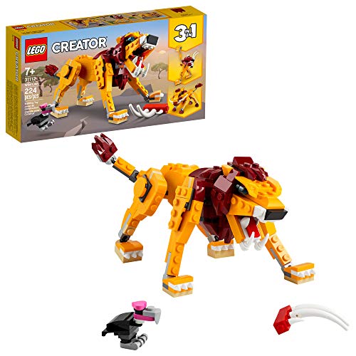 LEGO Creator 3in1 Wild Lion 31112 3in1 Toy Building Kit Featuring Animal Toys for Kids, New 2021 (224 Pieces), Only $12.00