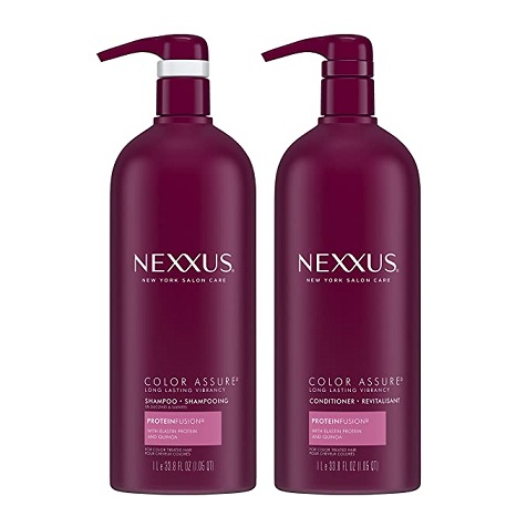 为染发设计！Nexxus Salon 沙龙系列 染发 洗发香波 + 护发素套装，每瓶 33.8 oz，原价$46.39，现点击coupon后仅售$24.07，免运费