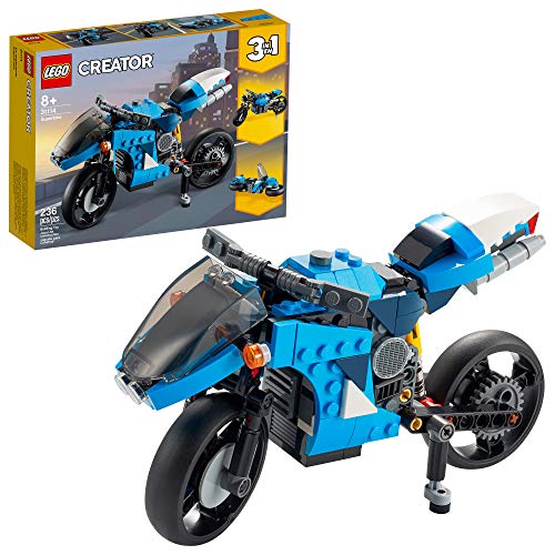 LEGO Creator 3in1 Superbike 31114 Toy Motorcycle Building Kit; Makes a Great Gift for Kids Who Love Motorbikes and Creative Building, New 2021 (236 Pieces), Only $16.00