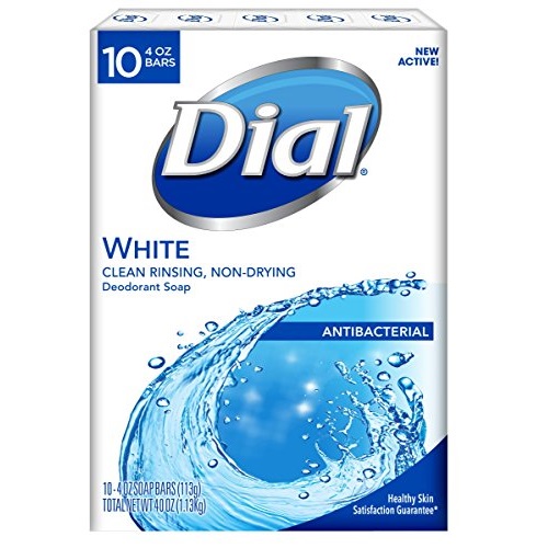 Dial Antibacterial Bar Soap, White, 4 Ounce, 10 Bars, Only $3.74