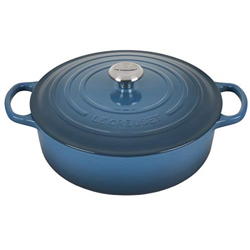 Le Creuset Enameled Cast Iron Signature Round Wide Dutch Oven, 6.75 qt., Deep Teal, Only $249.95