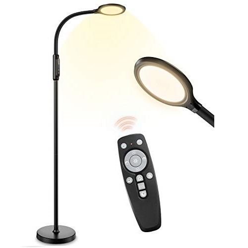 LITOM LED Floor Lamp with Remote Control, 10 Color Temperatures & 10 Brightness 1800K-6500K, Standing Lamp for Living room, Bedroom, Office, Reading, Only $24.99