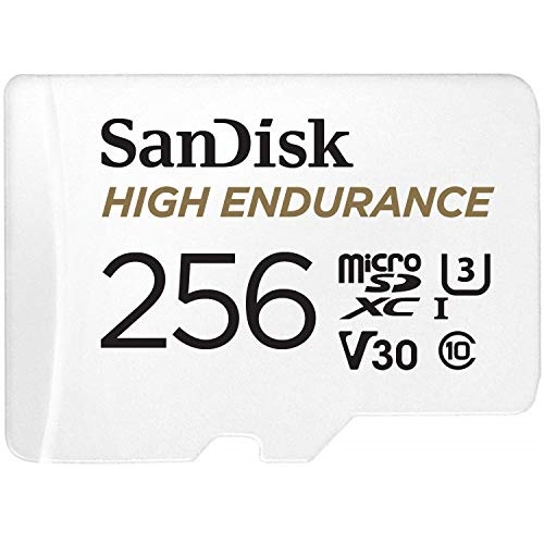 SanDisk 256GB High Endurance Video microSDXC Card with Adapter for Dash Cam and Home Monitoring systems - C10, U3, V30, 4K UHD, Micro SD Card - SDSQQNR-256G-GN6IA, Only $23.98