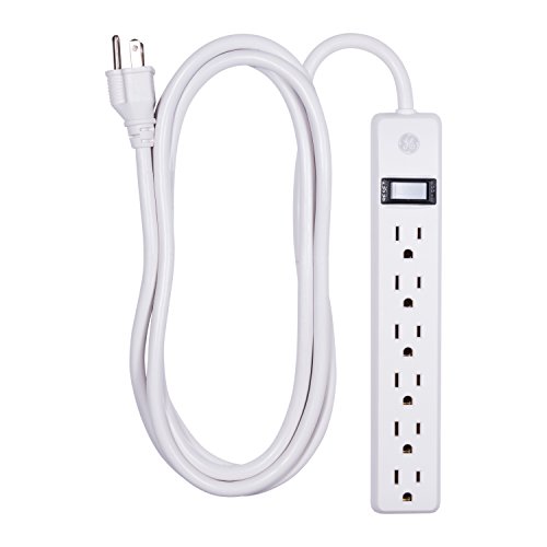 GE 6-Outlet Power Strip, 8 Ft Long Extension Cord, Grounded Outlets, UL Listed, White, 14832, Only $7.99, You Save $2.00 (20%)