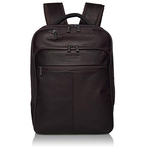 Kenneth Cole Reaction Manhattan Colombian Leather Laptop Backpack RFID Business, School, Travel Computer Bookbag, Brown, Slim, Only $45.99, You Save $97.00 (68%)