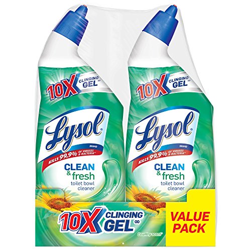 Lysol Toilet Bowl Cleaner Gel, For Cleaning and Disinfecting, Stain Removal, Forest Rain Scent, 24oz (Pack of 2), Only $3.84