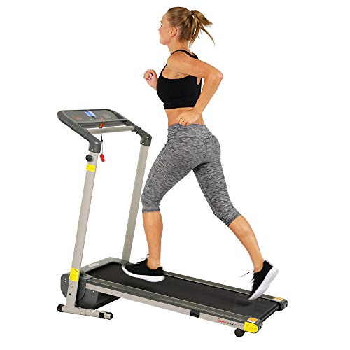 Sunny Health & Fitness Folding Compact Motorized Treadmill - LCD Display, Shock Absorption and 220 LB Max Weight - SF-T7632,Gray, Only $297.99, You Save $61.01 (17%)