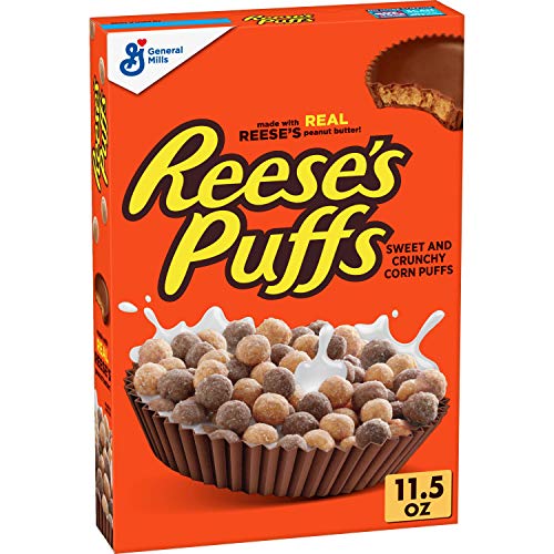 Reese's Puffs Cereal, Chocolate Peanut Butter, with Whole Grain, 11.5 oz, Only $1.79