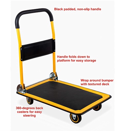 MaxWorks 80876- Foldable Platform Truck Push Dolly 330 lb. Weight Capacity, only $35.46