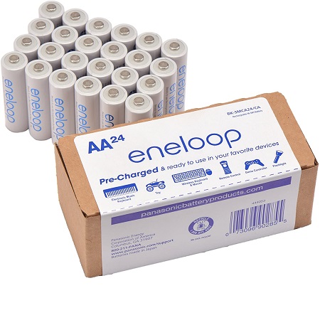 Panasonic BK-3MCA24/CA eneloop AA 2100 Cycle Ni-MH Pre-Charged Rechargeable Batteries 24 Pack, only $49.50