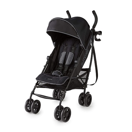 Summer 3Dlite+ Convenience Stroller, Matte Black – Lightweight Umbrella Stroller with Oversized Canopy, Extra-Large Storage and Compact Fold, only $96.42
