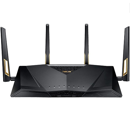 ASUS AX6000 WiFi 6 Gaming Router (RT-AX88U) - 8 GB Ports, Gaming & Streaming, AiMesh Compatible, Included Lifetime Internet Security, Adaptive QoS, MU-MIMO, only $261.13