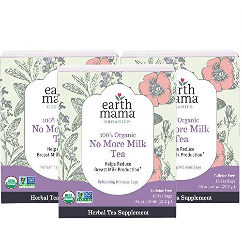 Earth Mama Organic No More Milk Tea Bags for Weaning to Help Reduce Breast Milk Production, 16-Count (3-Pack),  Only $14.95