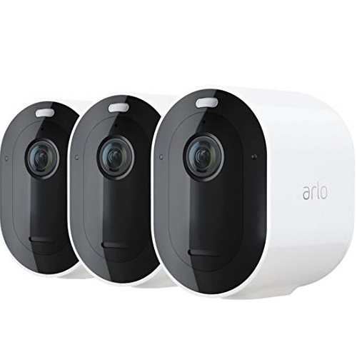 Arlo Pro 4 Spotlight Camera - 3 Pack - Wireless Security, 2K Video & HDR, Color Night Vision, 2 Way Audio, Wire-Free, Direct to WiFi No Hub Needed, White - VMC4350P,  Only $299.99