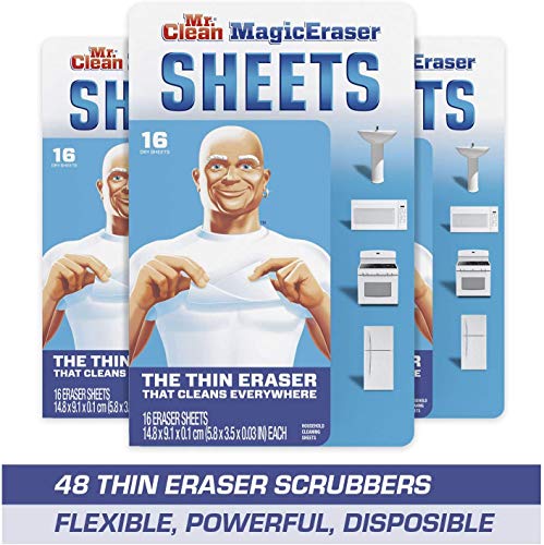 Mr. Clean Magic Eraser Sheets, Cleaning Wipes for Hard to Reach Spaces, 16 Count (Pack of 3), List Price is $14.99, Now Only $10.44