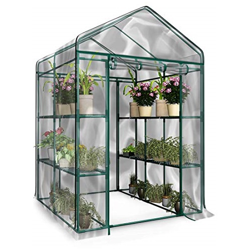 Home-Complete Walk-in Greenhouse-Indoor Outdoor with 8 Shelves, Green, List Price is $84.95, Now Only $76.47