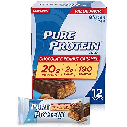 Pure Protein Bars, High Protein, Nutritious Snacks to Support Energy, Low Sugar, Gluten Free, Chocolate Peanut Caramel, 1.76oz, 12 Pack, List Price is $17.59, Now Only $8.77, You Save $8.82 (50%)