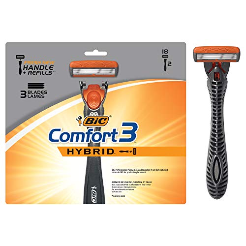 BIC Comfort 3 Hybrid Men's 3-Blade Disposable Razor, 2 Handles And 18 Cartridges, Now Only $13.33 after applying coupon code