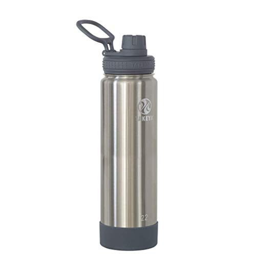 Takeya Actives Insulated Water Bottle w/Spout Lid, Stainless Steel, 22 Ounce,  Only $17.15