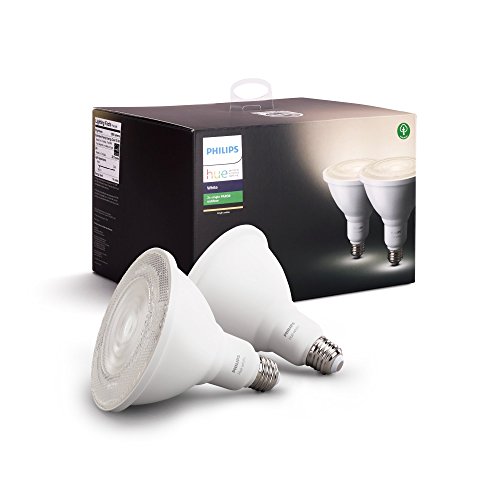 Philips Hue White Outdoor PAR38 13W Smart Bulbs (Philips Hue Hub required), 2 White PAR38 LED Smart Bulbs, Works with Alexa, Apple HomeKit and Google Assistant, Only $29.97