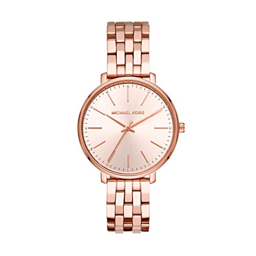 Michael Kors Women's Pyper Quartz Watch with Stainless-Steel-Plated Strap, Rose Gold, 16 (Model: MK3897), List Price is $195, Now Only $96.76