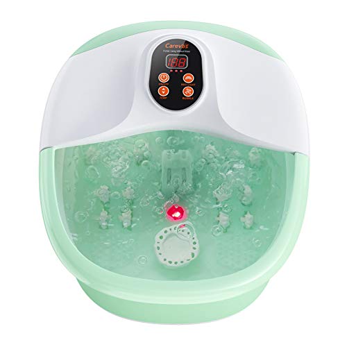 Carevas Foot Bath Massager, Heated Foot Soaker with O2 Bubbles, 14 Massaging Rollers for Tired Feet Stress Relief Home Use, Now Only $37.59